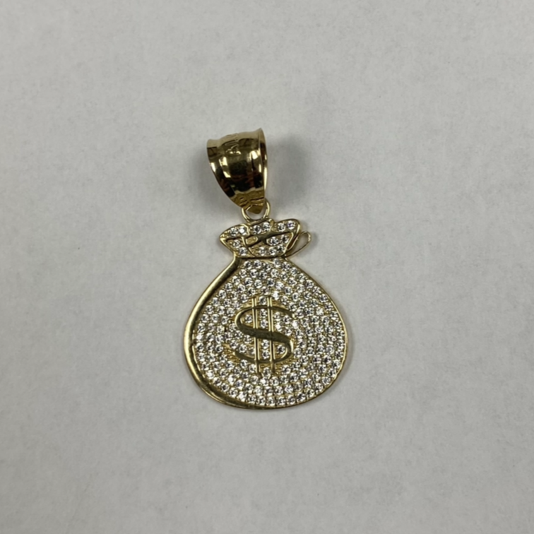 10K Gold Money Bag Pendant