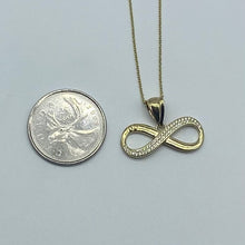 Load image into Gallery viewer, Medium 10K Gold Cubic Zirconia Infinity Necklace
