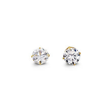 Load image into Gallery viewer, Special Edition 14K Gold 6 mm Round CZ Stud Earrings
