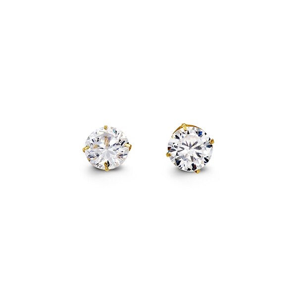 Special Edition 14K Gold 6 mm Round CZ Stud Earrings