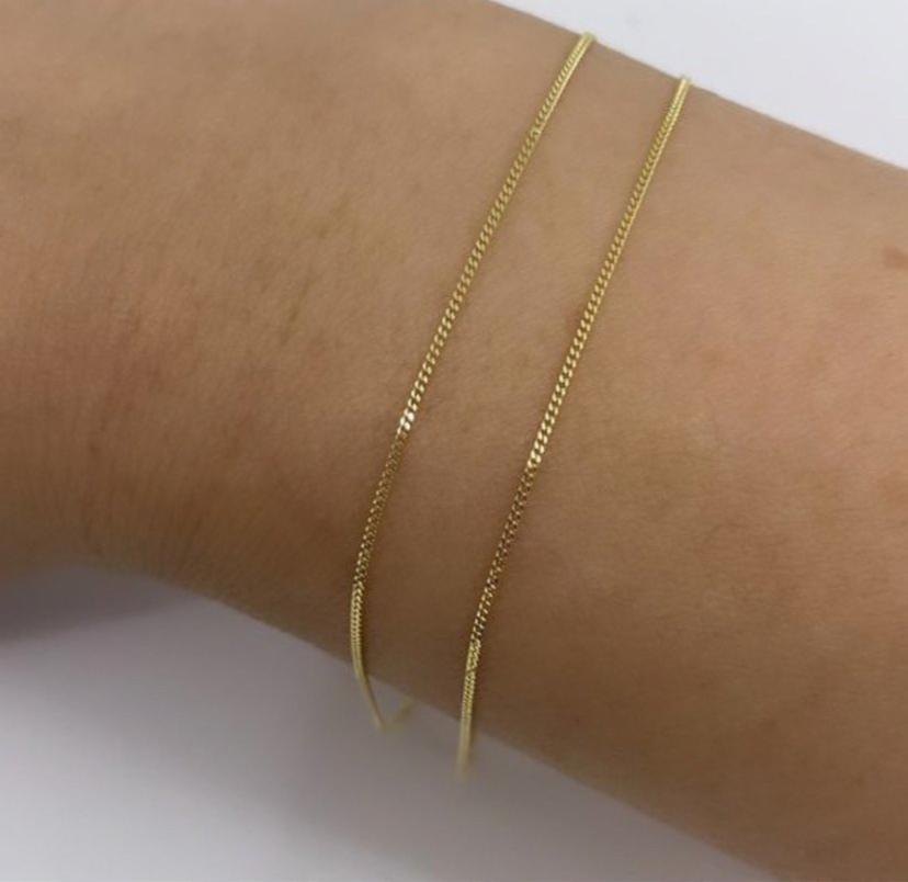 Thin 10K Solid Gold Curb Link Chain