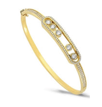 Load image into Gallery viewer, 10K Gold Cubic Zirconia Charm Bangle
