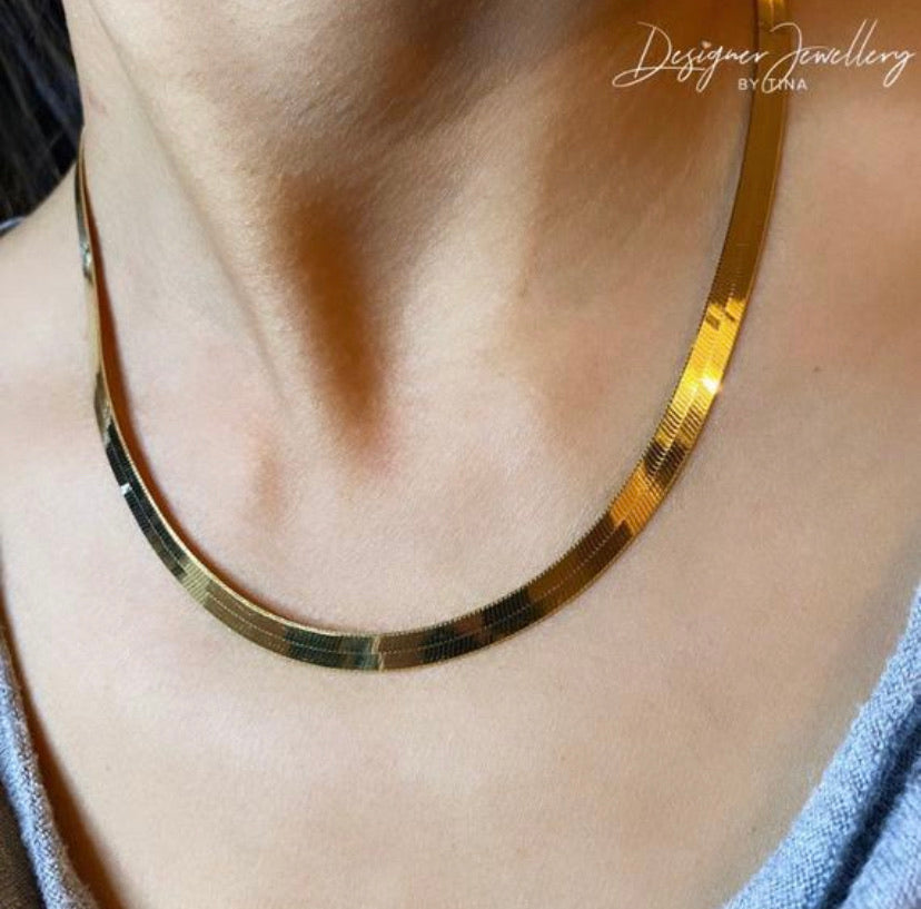 10K Gold Herringbone Necklace