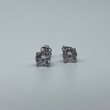 Load image into Gallery viewer, Mini 10K Gold 4.4 mm Round Claw Set Cubic Zirconia Studs
