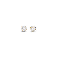 Load image into Gallery viewer, Special Edition 14K Gold 4 mm Round CZ Stud Earrings
