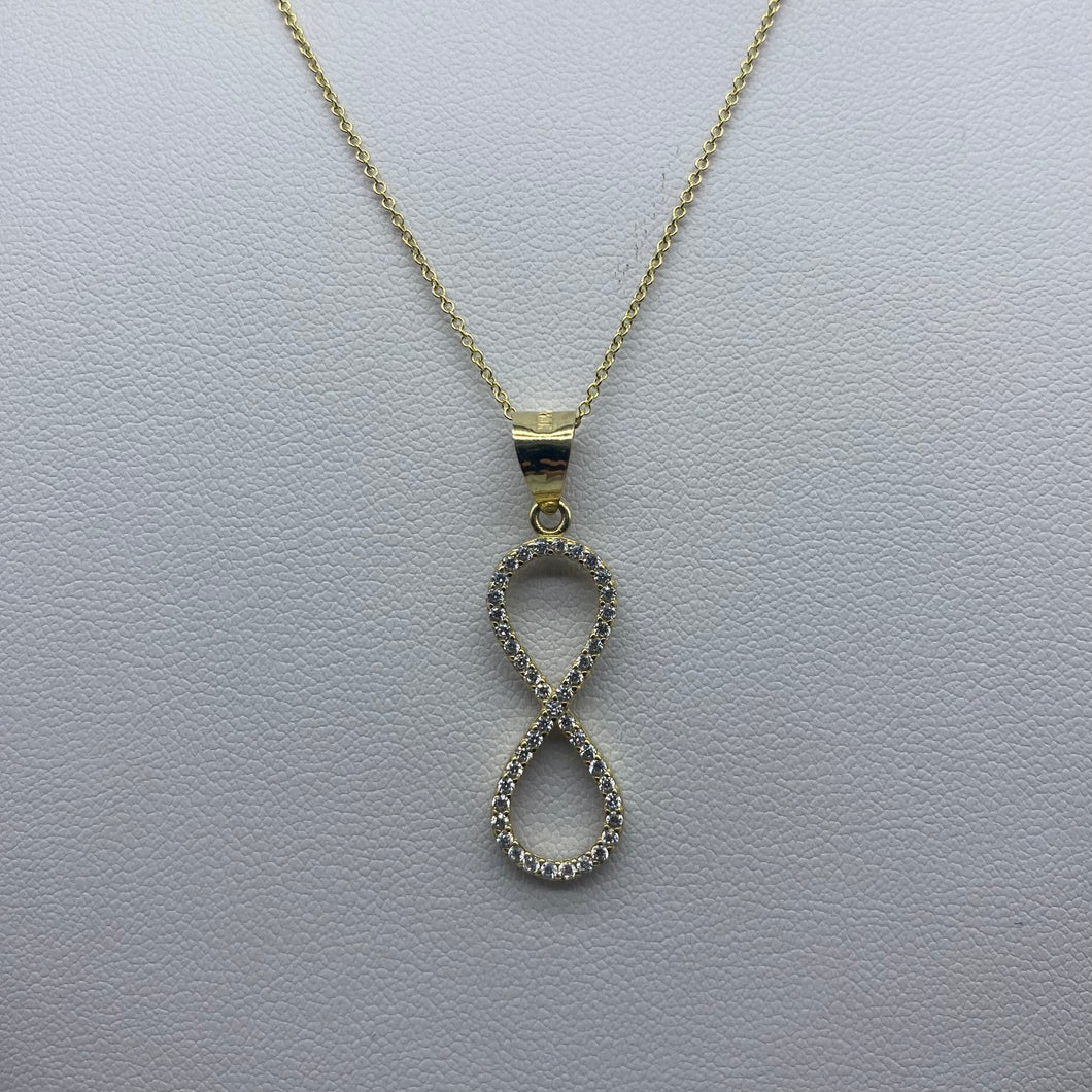 Medium 10K Gold Cubic Zirconia Infinity Necklace