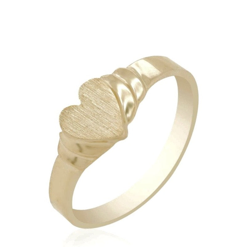 Kids Thin 10K Gold Heart Ring