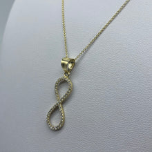 Load image into Gallery viewer, Medium 10K Gold Cubic Zirconia Infinity Necklace
