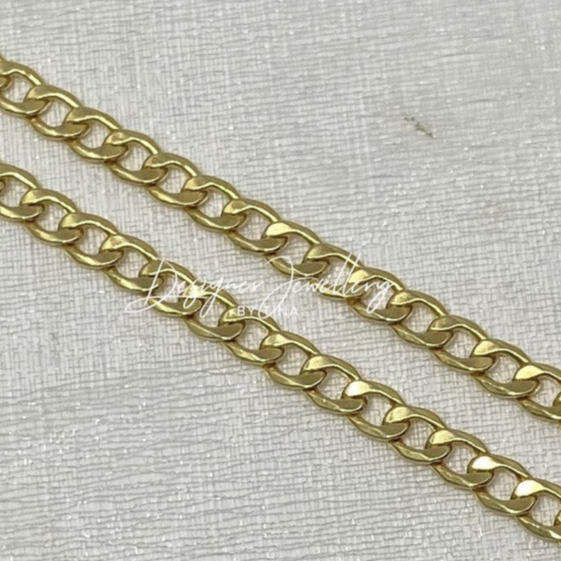 10K Gold 4 mm Curb Link Chain