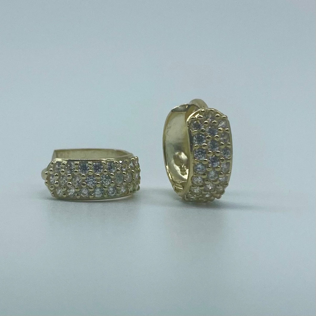 10K Gold Micro Set Cubic Zirconia Huggies