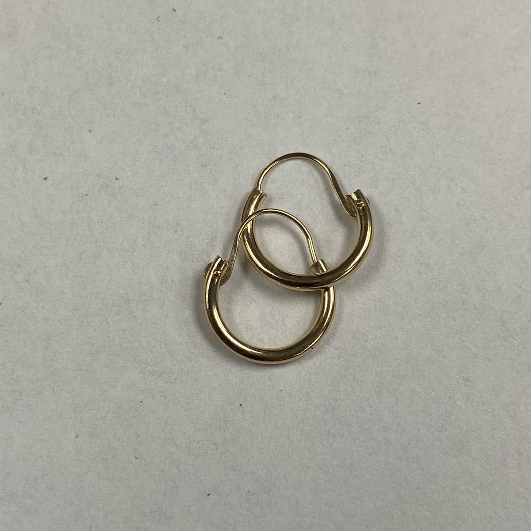 Baby 14K Gold Tubing Hoop Earrings