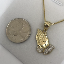 Load image into Gallery viewer, 10K Gold Praying Hands Necklace
