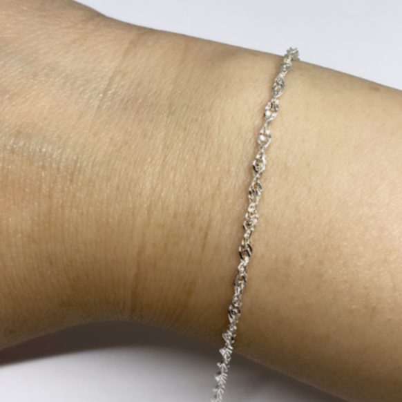 925 Sterling Silver Singapore Bracelet/Anklet/Chain