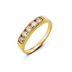 Baby 10K Gold CZ Band Ring