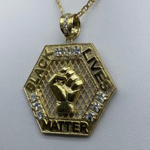 Load image into Gallery viewer, 10K Gold Cubic Zirconia BLM Chain Set
