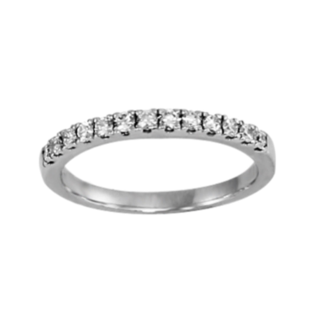 14K Gold 2mm Diamond Half Eternity Band