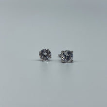 Load image into Gallery viewer, Medium 10K Gold 7 mm Round Claw Set Cubic Zirconia Studs
