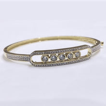 Load image into Gallery viewer, 10K Gold Cubic Zirconia Charm Bangle
