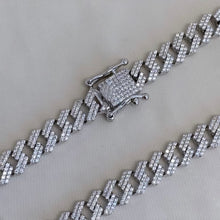 Load image into Gallery viewer, Sterling Silver CZ Miami Link Bracelet/Chain
