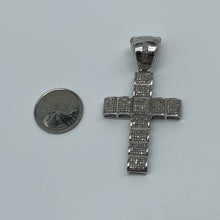 Load image into Gallery viewer, Mens 10K White Gold Diamonds Cross Pendant
