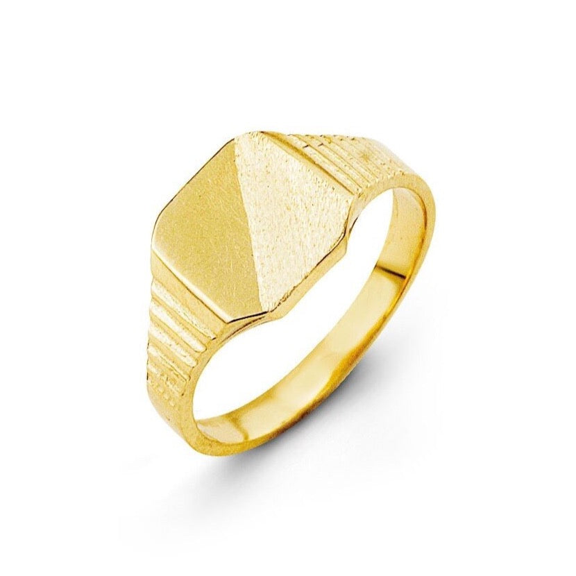 Baby 10K Gold Initial Signet Ring