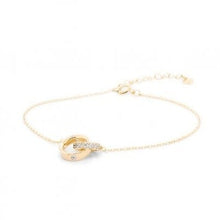 Load image into Gallery viewer, Ladies Sterling Silver Gold Plated Silver Interlocking CZ Link Bracelet
