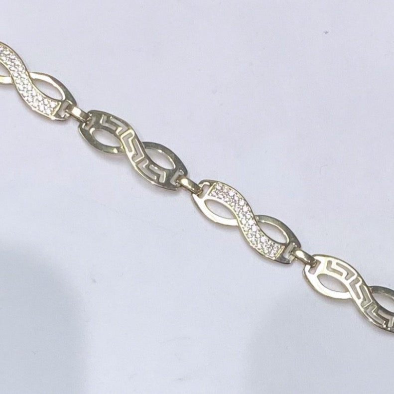 10K Gold Cubic Zirconia Infinity Bracelet