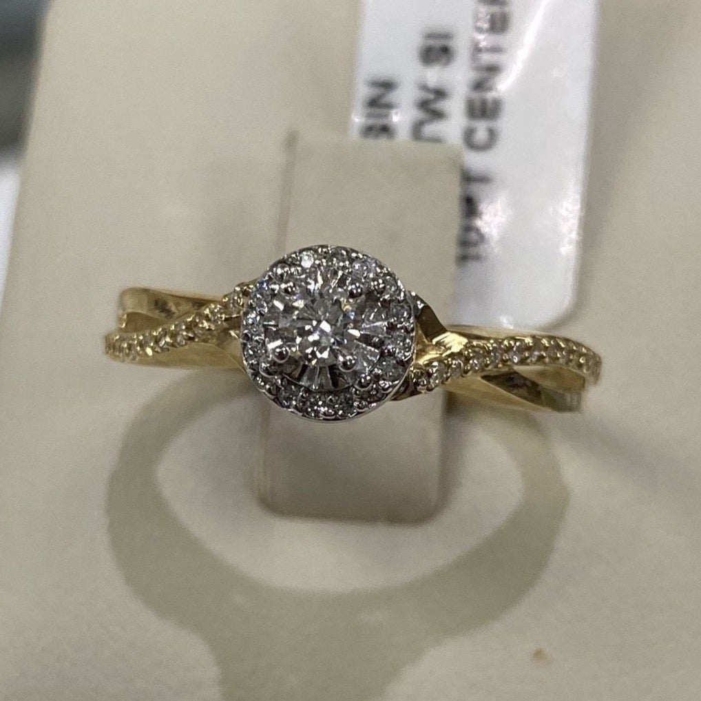 14K Gold Diamond Bridal Ring