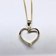 Load image into Gallery viewer, 925 Sterling Silver CZ Heart Necklace
