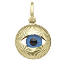 Load image into Gallery viewer, Medium White Gold Evil Eye Pendant
