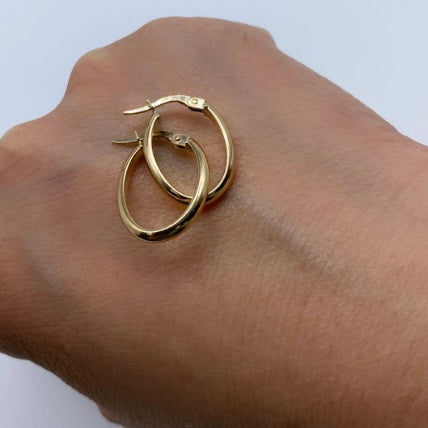 10K Gold Mini Oval Hoop Earrings