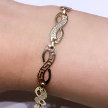 Load image into Gallery viewer, 10K Gold Cubic Zirconia Infinity Bracelet
