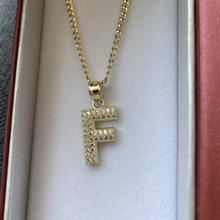 Load image into Gallery viewer, 10K Gold Block Letter Initial Necklace
