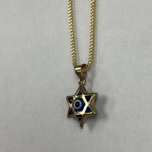 Load image into Gallery viewer, 10K Double Sided Star Evil Eye Necklace
