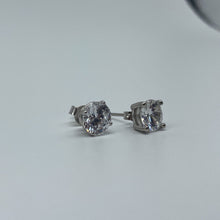 Load image into Gallery viewer, Medium 10K Gold 7 mm Round Claw Set Cubic Zirconia Studs
