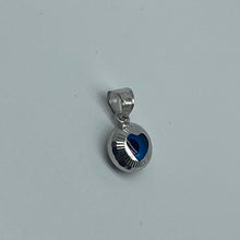 Load image into Gallery viewer, 10K White Gold Blue Eyed Heart Evil Eye Pendant
