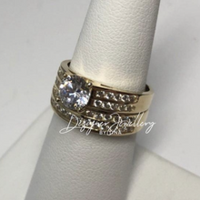 Load image into Gallery viewer, 10K Yellow Gold Cubic Zirconia Two Piece Bridal Set
