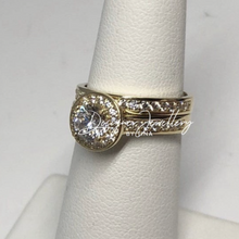 Load image into Gallery viewer, 10K Gold Brilliant Cut Cubic Zirconia Halo Bridal Ring
