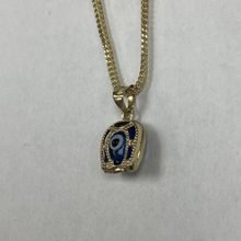 Load image into Gallery viewer, 10K Gold Double Sided Evil Eye Necklace
