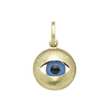 Load image into Gallery viewer, Small Yellow Gold Evil Eye Pendant
