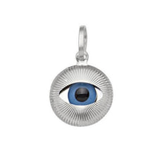 Load image into Gallery viewer, Small White Gold Evil Eye Pendant
