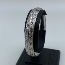 Load image into Gallery viewer, NEW 10K White Gold Solid Diamond Cut Bangle
