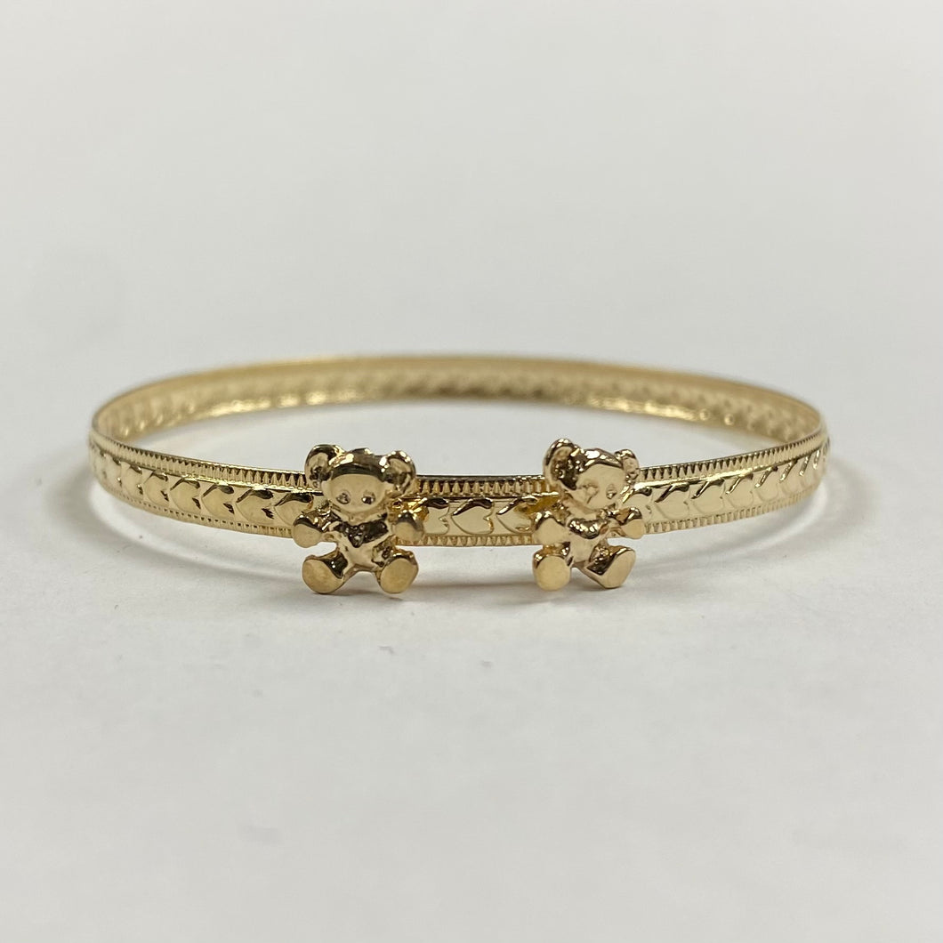 Baby/Toddler 10K Gold Adjustable Teddy Bear Bangle