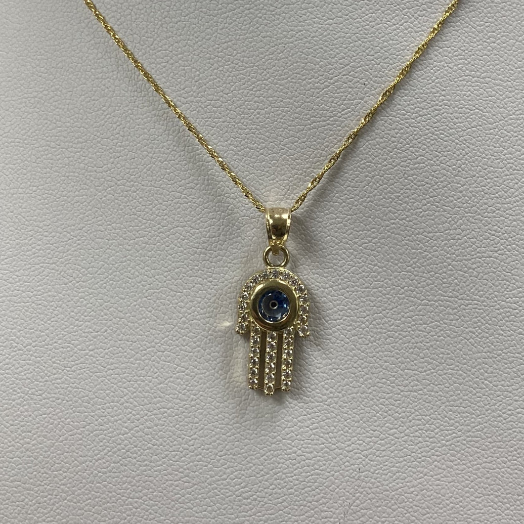 10K Gold Hamsa Evil Eye Necklace | Designer Co by Tina