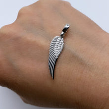 Load image into Gallery viewer, Solid 10K White Gold Angel Wing Pendant
