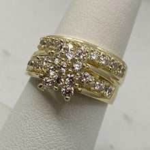 Load image into Gallery viewer, 10K Gold Cluster Bridal Ring Set
