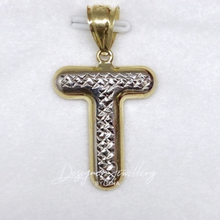 Load image into Gallery viewer, 10K Two Tone Gold Puffed Initial Chain Set
