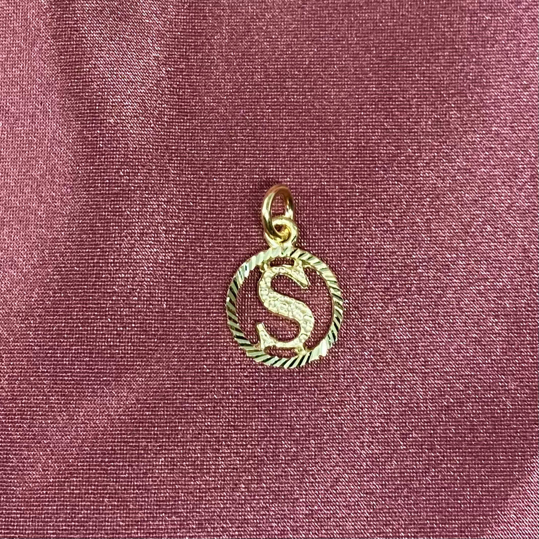 10K Gold Initial Charm Pendants