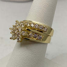 Load image into Gallery viewer, 10K Gold Cluster Bridal Ring Set
