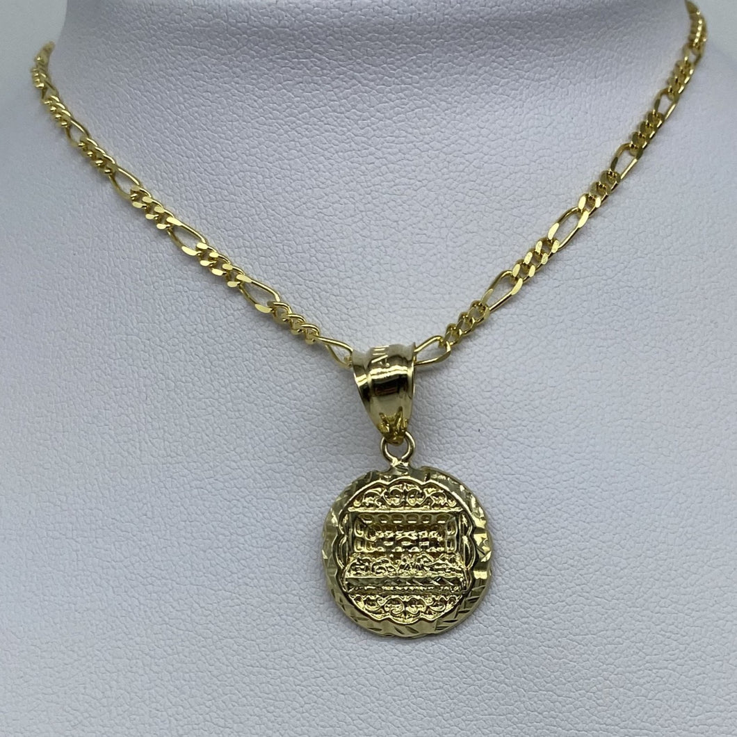 10K Gold Micro Last Supper Chain Set